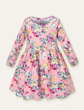 Floral Cherry Full Printed Long Sleeve Dress - Mini Taylor