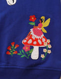 Floral Horse Appliqué Mushroom Embroidered Sweatshirt - Mini Taylor