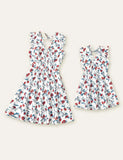 Floral Printed Family Matching Dress - Mini Taylor