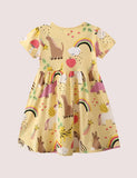 Full Printed Rainbow Dinosaur Dress - Mini Taylor