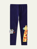 Giraffe Appliqué Knitted Leggings