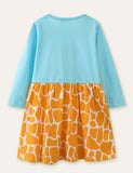 Giraffe Appliqué Long Sleeve Dress - Mini Taylor