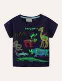 Glowing Dinosaur Short-Sleeved T-shirt - Mini Taylor