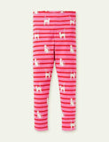 Glowing Kitten Print Striped Leggings - Mini Taylor