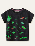 Glowing Space World Printed T-shirt - Mini Taylor