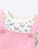 Guinea Pig Flower Embroidered Strap Dress + Long Sleeve T-shirt - Mini Taylor