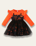 Halloween Long Sleeve Mesh Dress - Mini Berni