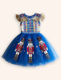 Clearance Sale - Nutcrackers Velour Tulle Appliqué Dress