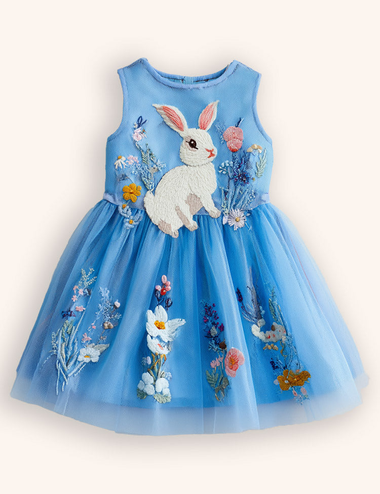 Flower Bunny Party Tulle Dress