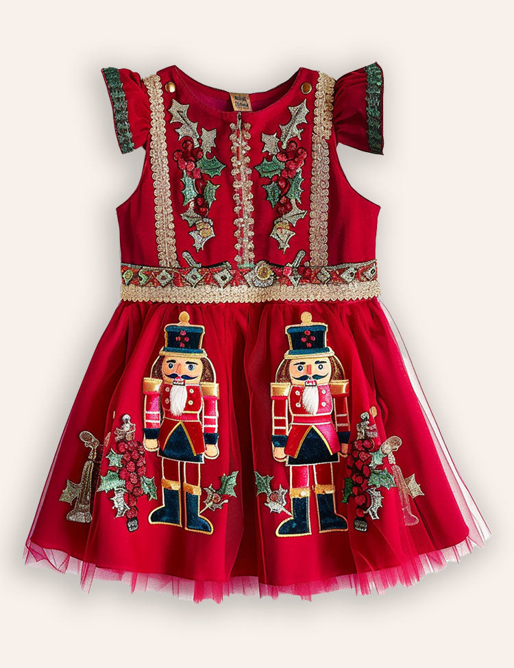Christmas Nutcracker Embroidery Tulle Dress