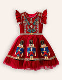 Christmas Nutcracker Embroidery Tulle Dress