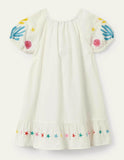 Ivory Mermaid Embroidered Dress - Mini Taylor