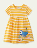 Magpie Appliqué Striped Dress - Mini Taylor