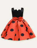 Polka Dot Bow Sleeveless Party Dress