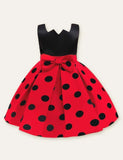 Polka Dot Bow Sleeveless Party Dress - Mini Taylor