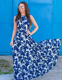 Porcelain Printed Long High Waist Family Matching Dress - Mini Taylor