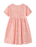 Rabbit Print Short Sleeve Dress - Mini Taylor