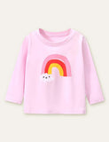 Rainbow Clouds Printed Long-Sleeved T-shirt - Mini Taylor