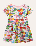 Rainbow Dinosaur Print Dress - Mini Taylor