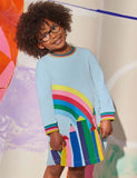 Rainbow Pencil Appliqué Long Sleeve Dress - Mini Taylor