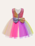 Rainbow Sequin Mesh Party Dress - Mini Taylor