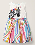 Rainbow Zebra Appliqué Dress - Mini Taylor