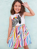 Rainbow Zebra Appliqué Dress - Mini Taylor