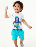 Rocket Appliqué T-shirt Suit - Mini Taylor