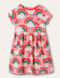 Rainbow Cloud Pattern Knitted Dress - Mini Taylor