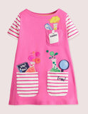 Scientist Appliqué Striped Dress - Mini Taylor