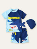 Shark Swim Suit + Cap - Mini Taylor