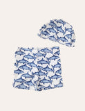 Shark Swimming Shorts + Swimming Cap - Mini Taylor