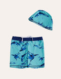 Shark Swimming Shorts + Swimming Cap - Mini Taylor