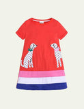 Turtle Appliqué Short-Sleeved Striped Dress - Mini Taylor