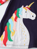 Unicorn Appliqué Long Sleeve Dress - Mini Taylor