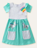 Unicorn Butterfly Embroidered Dress - Mini Taylor