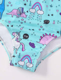 Unicorn Printed Long Sleeve Swimsuit - Mini Taylor