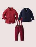 Wine Red Overalls Party Suit - Mini Taylor