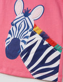 Zebra Appliqué Crewneck T-shirt - Mini Taylor