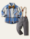 Bow Tie Gentleman Plaid Shirt Party Set - Mini Taylor