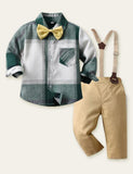 Bow Tie Gentleman Plaid Shirt Party Set - Mini Taylor