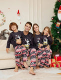 Christmas Cartoon Elk Letter Printed Family Matchting Pajamas