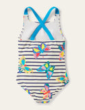 Cross-back Printed Butterfly Swimsuit - Mini Taylor