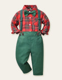 Plaid Shirt Overalls Set - Mini Taylor