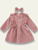 Sweet Corduroy Long Sleeve Dress - Mini Taylor