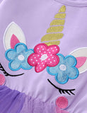 Unicorn Appliqué Rainbow Mesh Princess Dress - Mini Taylor