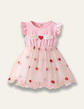 Valentine's Day Flying Heart Sleeveless Tulle Dress
