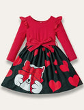 Valentine's Day Kitten Print Dress